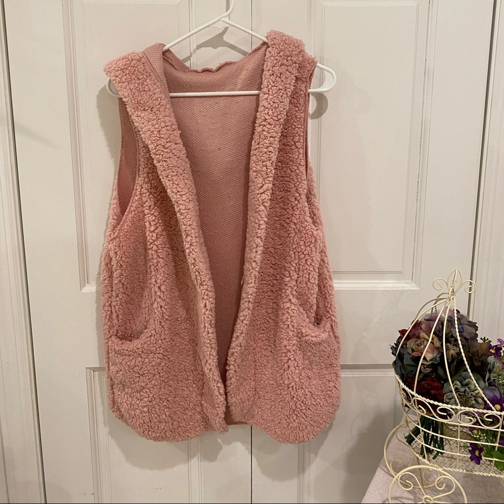 Warm long vest - baby pink- size S/M
